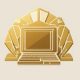 gold foil art deco vector icons computers